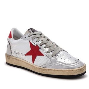 Golden Goose Sneaker - Silver & Red Glitter Star